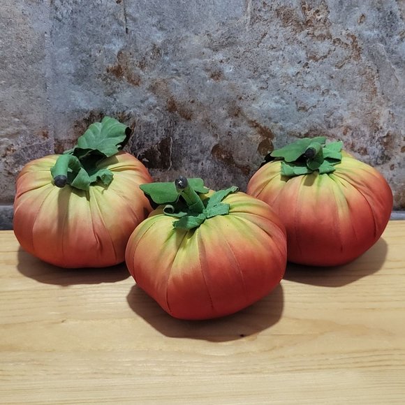 VTG Tomato Fruit Cloth Silk Fabric Set of 3 - Picture 4 of 12